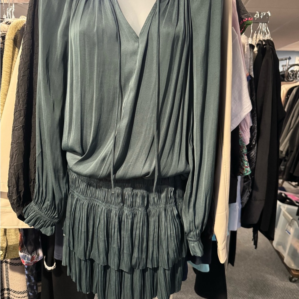 Current Air Deep Green Long Sleeve Dress